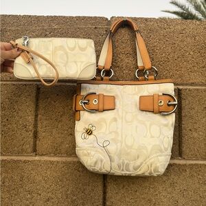 Coach Bumble Bee Bag and Wristlet Set